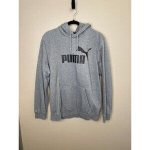 Puma Mens Gray Logo Hoodie Pullover Sweatshirt Large Comfortable Casual Wear